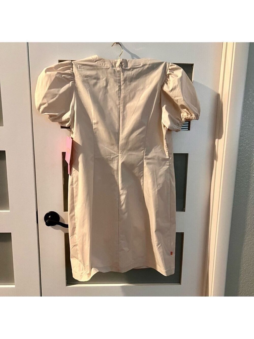 LDT Lace up round neck puff sleeves shift dress.  NWT Size 10. - Picture 4 of 8